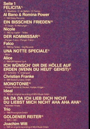 V.A.Hits des Jahres: Al Bano&RominaPower.. Roland Kaiser, CBS (CBS 24 017), NL, 1982 Typ: LP Best.-Nr.: V804 Preis: 4,00 Euro