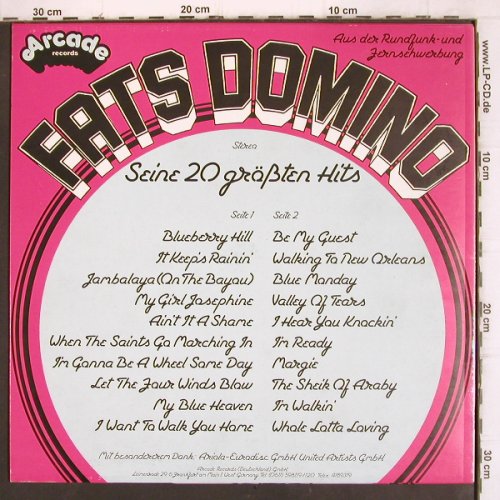 Domino,Fats: Seine 20 Größten Hits, Arcade(ADEG 22), D, 1977 - LP - V928 - 6,00 Euro