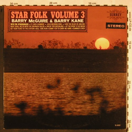 Mc Guire,Barry & Barry Kane: Star Folk Volume 3, Surrey(SS 1020), US,  - LP - X1100 - 12,50 Euro