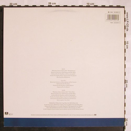 Pet Shop Boys with D.Sprigfield: What Have I Done t.Deserve This*2+1, Parlophone(20 2001 6), NL, 1987 - 12inch - X1186 - 4,00 Euro