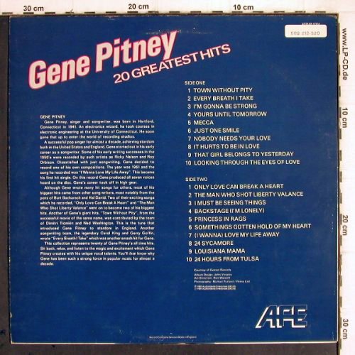 Pitney,Gene: 20 Greatest Hits, m-/vg+, AFE (AFEMP 1004), UK, 1981 Typ: LP Best.-Nr.: X1445 Preis: 3,00 Euro