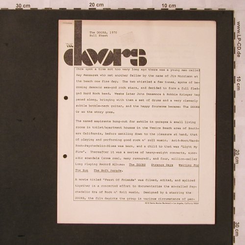 Doors: Bull Sheet 1970 (Anschreiben), Leon Banar, 4 Seiten(), US, 1970 - Facts - X2557 - 10,00 Euro