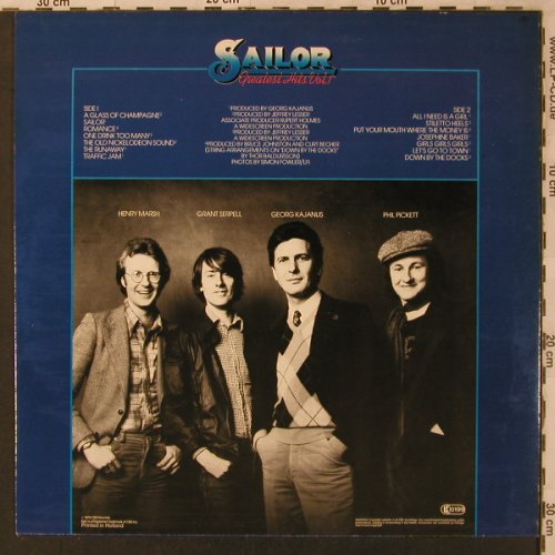 Sailor: Greatest Hits Vol.1, Epic(EPC 82754), NL, 1978 - LP - X3001 - 5,00 Euro