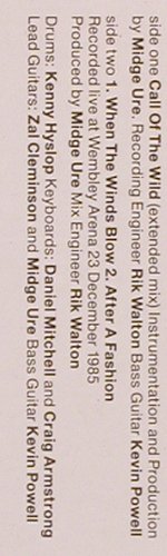Ure,Midge: Call Of The Wild (ex mx)+2, Chrysalis (608 337), D, 1986 Typ: 12" Best.-Nr.: X3024 Preis: 2,00 Euro