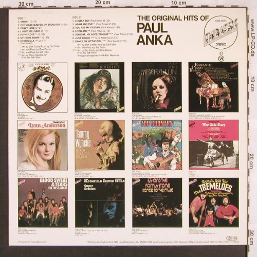 Anka,Paul: The Original Hits Of, Embassy(EMB 31054), NL, 1974 - LP - X3387 - 4,00 Euro