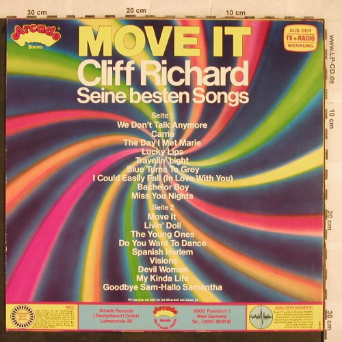 Richard,Cliff: Move It - Seine Besten Song, Arcade(ADE G85), D, 1985 - LP - X373 - 5,00 Euro