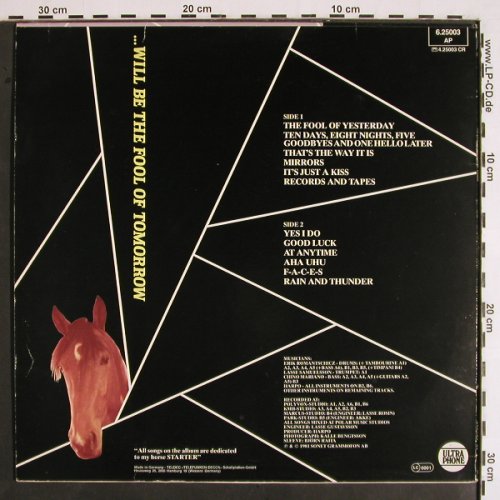 Harpo: The Fool Of Yesterday, Ultraphone(6.25003 AP), D, 1981 - LP - X4373 - 3,00 Euro