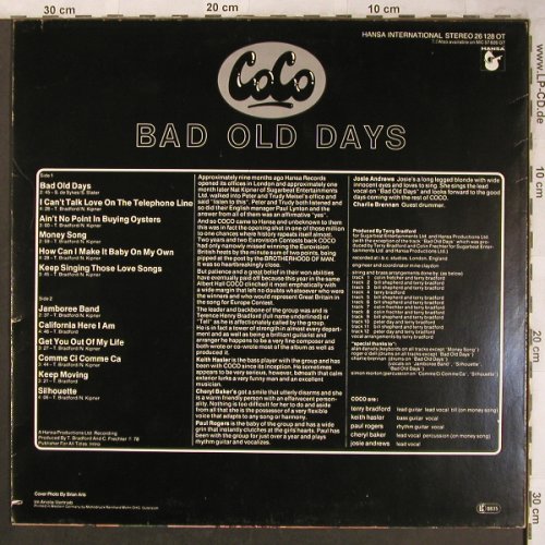 Coco: Bad Old Days, Hansa(26 128 OT), D, 1978 - LP - X4567 - 5,00 Euro
