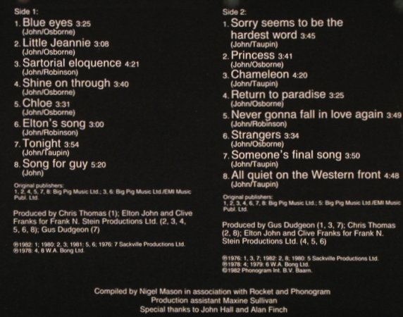 John,Elton: Love Songs, Rocket(6302 230), D,  - LP - X4976 - 5,50 Euro