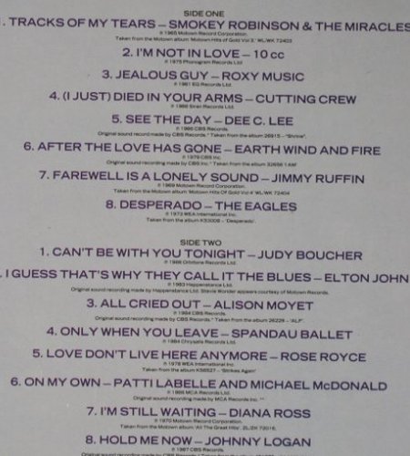 V.A.Tracks of my tears: Smokey Robinson&M...J.Logan, Telstar(STAR 2295), UK, 1987 - LP - X5058 - 4,00 Euro