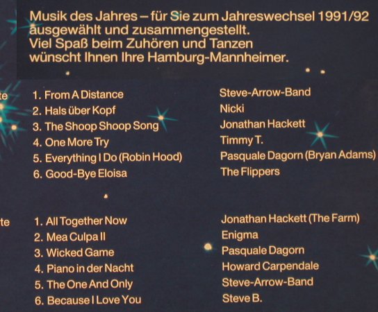 V.A.Hamburg-Mannheimer 1991/92: Steve-Arrow-Band...Stevie B., Multi Media (2.010), D, 1991 Typ: LP Best.-Nr.: X5231 Preis: 5,00 Euro
