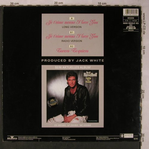Hasselhoff,David: Je T'aime means I love you*2+1, White Records(613 234), D, 1990 - 12inch - X5678 - 12,50 Euro