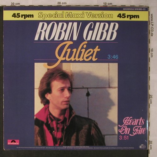 Gibb,Robin: Juliet 3:46 / Hearts on Fire, Polydor(810 895-1), D, 1983 - 12inch - X5699 - 4,00 Euro