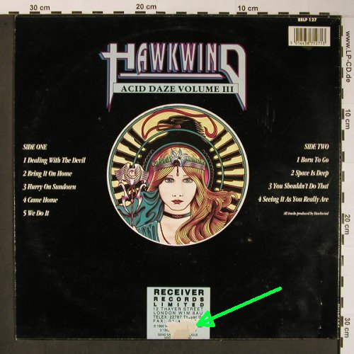 Hawkwind: Acid Daze Volume 3, m-/vg+, Receiver Records(RRLP 127), UK, 1990 - LP - X5928 - 9,00 Euro