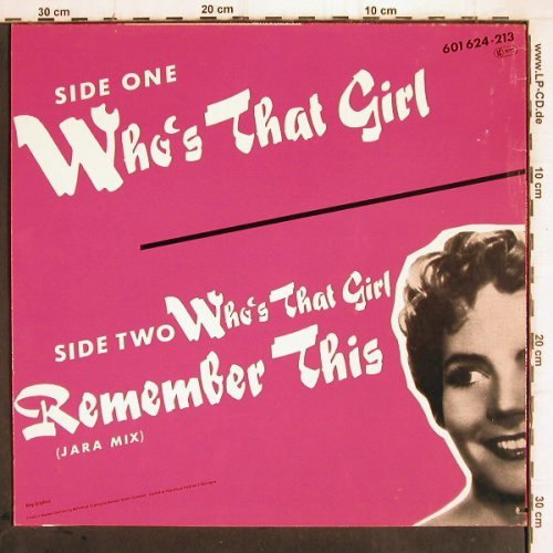 Flying Pickets: Who's That Girl / Remember Me, 10 Records(601 624-213), D, co, 1984 - 12inch - X605 - 2,00 Euro