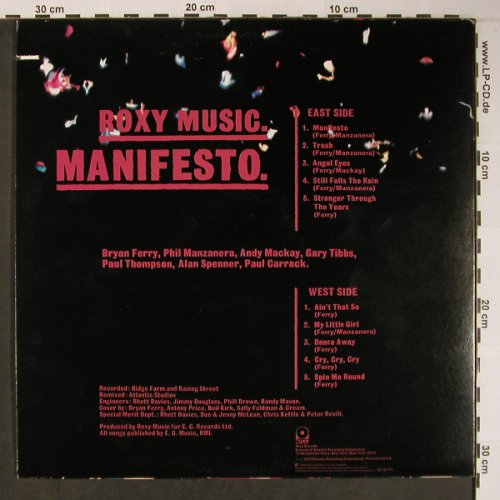 Roxy Music: Manifesto, Atco (SD 38-114), US, Co, 1979 Typ: LP Best.-Nr.: X6086 Preis: 7,50 Euro