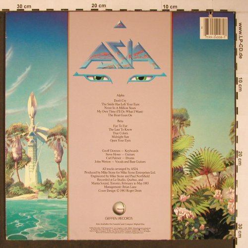 Asia: Alpha, Geffen(GHS 4008), US, co, 1983 - LP - X6117 - 5,00 Euro