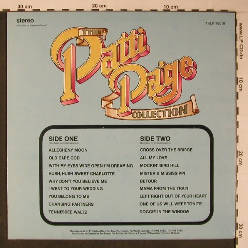 Page,Patti: Collection, Ahed (TVLP 76019), CDN, 1976 Typ: LP Best.-Nr.: X6208 Preis: 6,00 Euro
