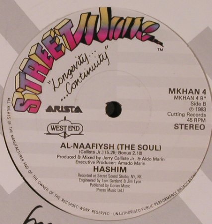 Hashim: AL-NaaFiysh(The Soul)*2, Street Wave/Arista(MKHAN 4), UK, FLC, 1983 - 12inch - X6676 - 20,00 Euro