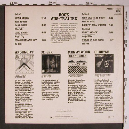 V.A.Rock-Paket Aus-Tralien: MenAtWork,Cheetah,AngelCity,MiSex, CBS(SAM LP38), D, 1982 - LP - X6729 - 7,50 Euro