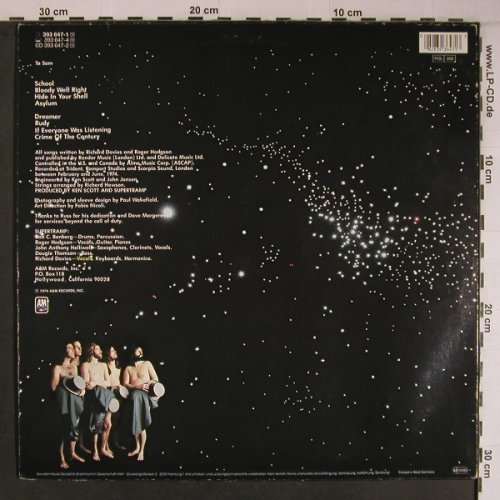 Supertramp: Crime Of The Century, Ri, AM (393 647-1), D, 1974 Typ: LP Best.-Nr.: X6815 Preis: 7,50 Euro