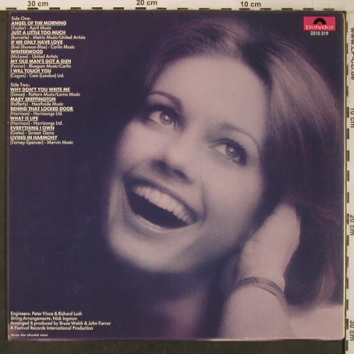 Newton-John,Olivia: Olivia, m-/vg+, Polydor (2310 219), D, 1972 Typ: LP Best.-Nr.: X7027 Preis: 15,00 Euro