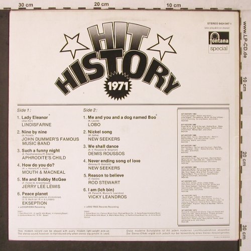 V.A.Hit History 1967: Lindisfarne...Vicky Leandros, Fontana sp(6424 047), D, Ri,  - LP - X7140 - 5,00 Euro