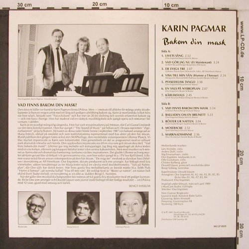 Pagmar,Karin: Bakom din mask, MusiCant Records(MULP 8919), S, 1989 - LP - X7346 - 12,50 Euro