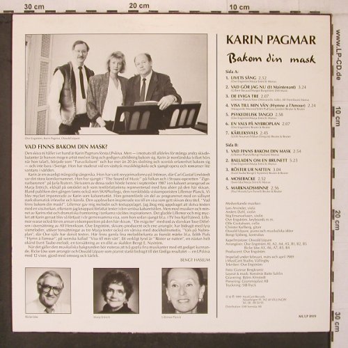 Pagmar,Karin: Bakom din mask, MusiCant Records (MULP 8919), S, 1989 Typ: LP Best.-Nr.: X7346 Preis: 10,50 Euro