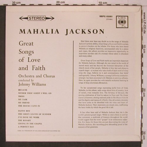 Jackson,Mahalia: Great Songs of Love and Faith, CBS(SBPG 62051), NL,  - LP - X7623 - 9,00 Euro