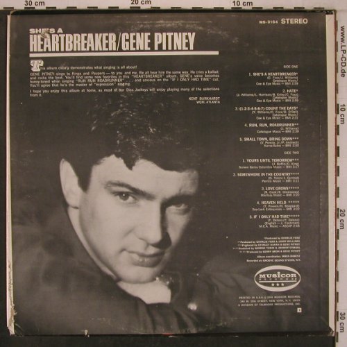 Pitney,Gene: She's a Heartbreaker, m-/vg+, Musicolor (MS-3164), US, Co Typ: LP Best.-Nr.: X7739 Preis: 9,00 Euro