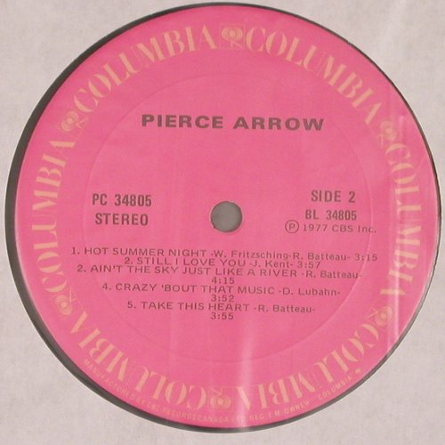Pierce Arrow: Same, Columbia (PC 34805), US, co, 1977 Typ: LP Best.-Nr.: X778 Preis: 3,00 Euro