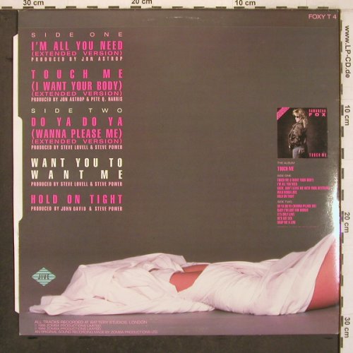 Fox,Samantha: I'm All you Need, 5Tr., Jive(FOXY T 4), UK, 1986 - 12inch - X7949 - 5,00 Euro