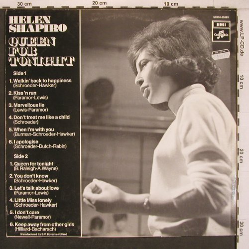 Shapiro,Helen: Queen for Tonight, m-/Vg+, Columbia (5C 050-05283), NL Typ: LP Best.-Nr.: X7992 Preis: 7,50 Euro