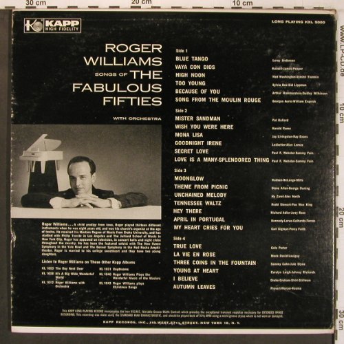 Williams,Roger: Songs of the Fabulous Fifties, Foc, Kapp(KXL 5000), US, 1957 - 2LP - X8108 - 17,50 Euro