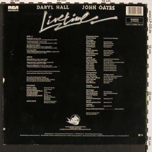 Hall,Daryl & John Oates: Livetime, m-/vg+, RCA International(NL84722), D, 1978 - LP - X8304 - 6,00 Euro