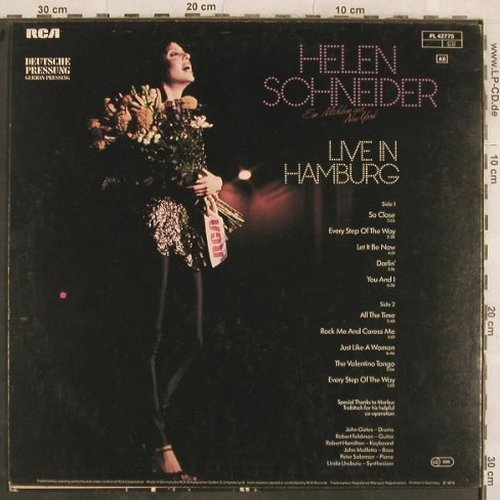 Schneider,Helen: Live In Hamburg,ein Mädchen a. N.Y., RCA Victor (PL 42775), D, 1979 Typ: LP Best.-Nr.: X83 Preis: 3,00 Euro