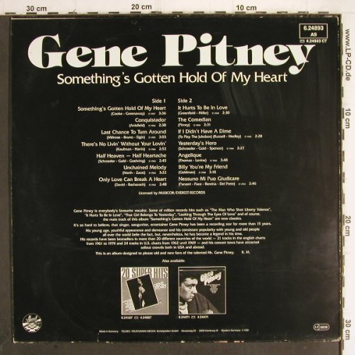 Pitney,Gene: Something's Gotten Hold Of My Heart, Strand (6.24893 AS), D, 1981 Typ: LP Best.-Nr.: X84 Preis: 3,00 Euro