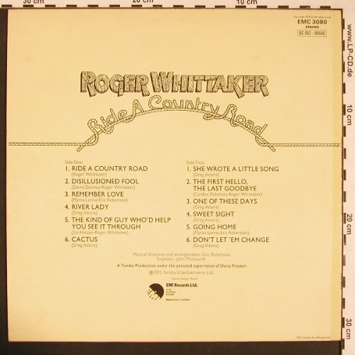 Whittaker,Roger: Ride A Country Road, EMI(EMC 3080), UK, 1975 - LP - X8547 - 6,00 Euro