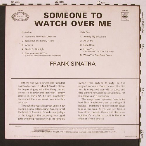 Sinatra,Frank: Someone To Watch Over Me, Hallmark (HM 592), UK Typ: LP Best.-Nr.: X8691 Preis: 6,00 Euro