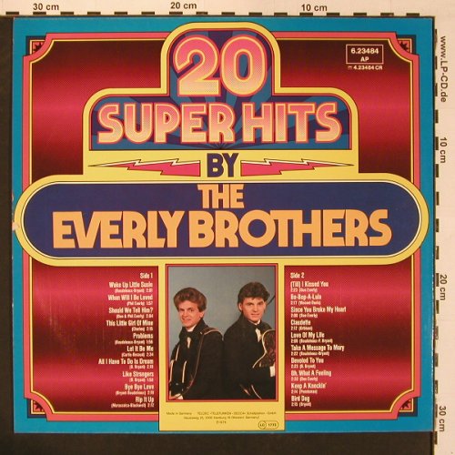Everly Brothers: 20 Super Hits By, Janus(6.23484AP), D, 1978 - LP - X8833 - 5,00 Euro