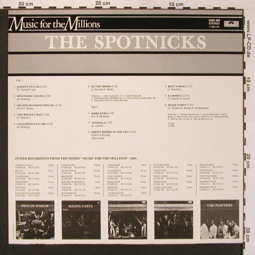 Spotnicks: Music For The Millions (1966), Polydor (2482 584), NL, 1982 Typ: LP Best.-Nr.: X8836 Preis: 6,00 Euro