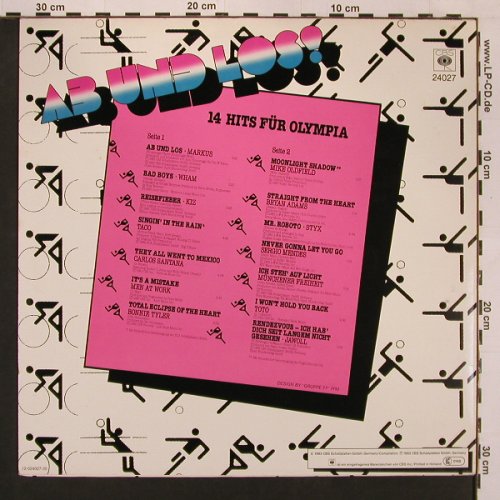 V.A.Ab und Los 14 Hits für Olympia: Markus, Wham..Jawohl, CBS (24027), D, 1983 Typ: LP Best.-Nr.: X9059 Preis: 5,00 Euro