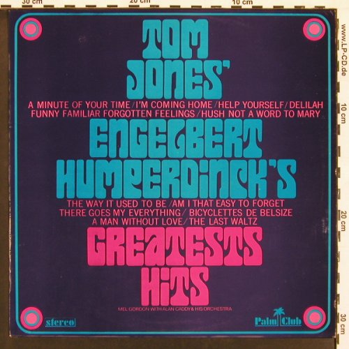 Jones,Tom & Engelbert Humperdinck: Greatests Hits, PalmClub(016 (015)), NL, 1969 - LP - X9188 - 5,00 Euro