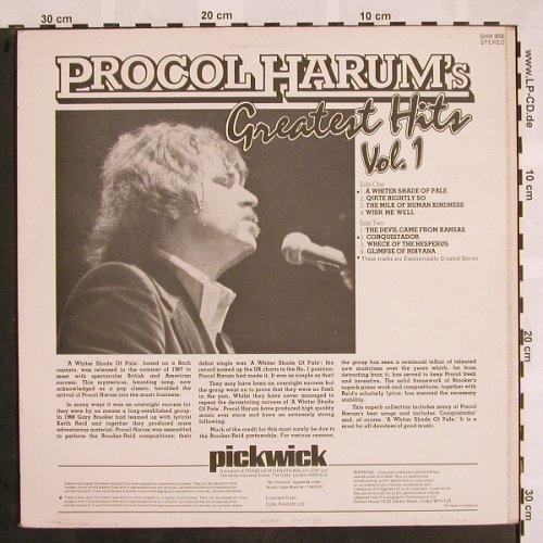 Procol Harum: Greatest Hits Vol.1, Pickwick (SHM 956), UK, 1980 Typ: LP Best.-Nr.: X930 Preis: 3,00 Euro
