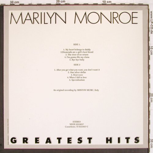 Monroe,Marilyn: Greatest Hits, Neon(8333037), B,  - LP - X934 - 3,00 Euro