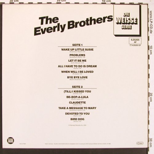 Everly Brothers: Same (Die Weisse Serie), Ultraphone(6.25205 AF), D, 1982 - LP - X9367 - 6,00 Euro