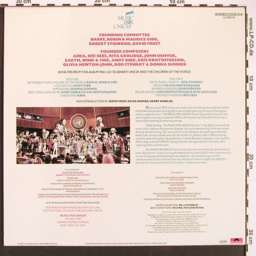 V.A.The Music For Unicef Concert: A Gift Song, Abba...Donna Summer, Polydor(2335 214), D, 1979 - LP - X9435 - 5,00 Euro