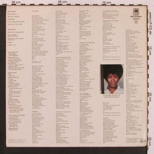 Armatrading,Joan: Me Myself I, AM (LH 64809), NL, 1980 Typ: LP Best.-Nr.: X9956 Preis: 6,00 Euro
