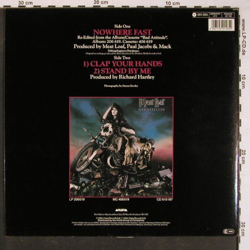 Meat Loaf: Nowhere Fast+ (2 unreleased), Arista (601 585-213), D, 1984 Typ: 12" Best.-Nr.: Y1060 Preis: 4,00 Euro